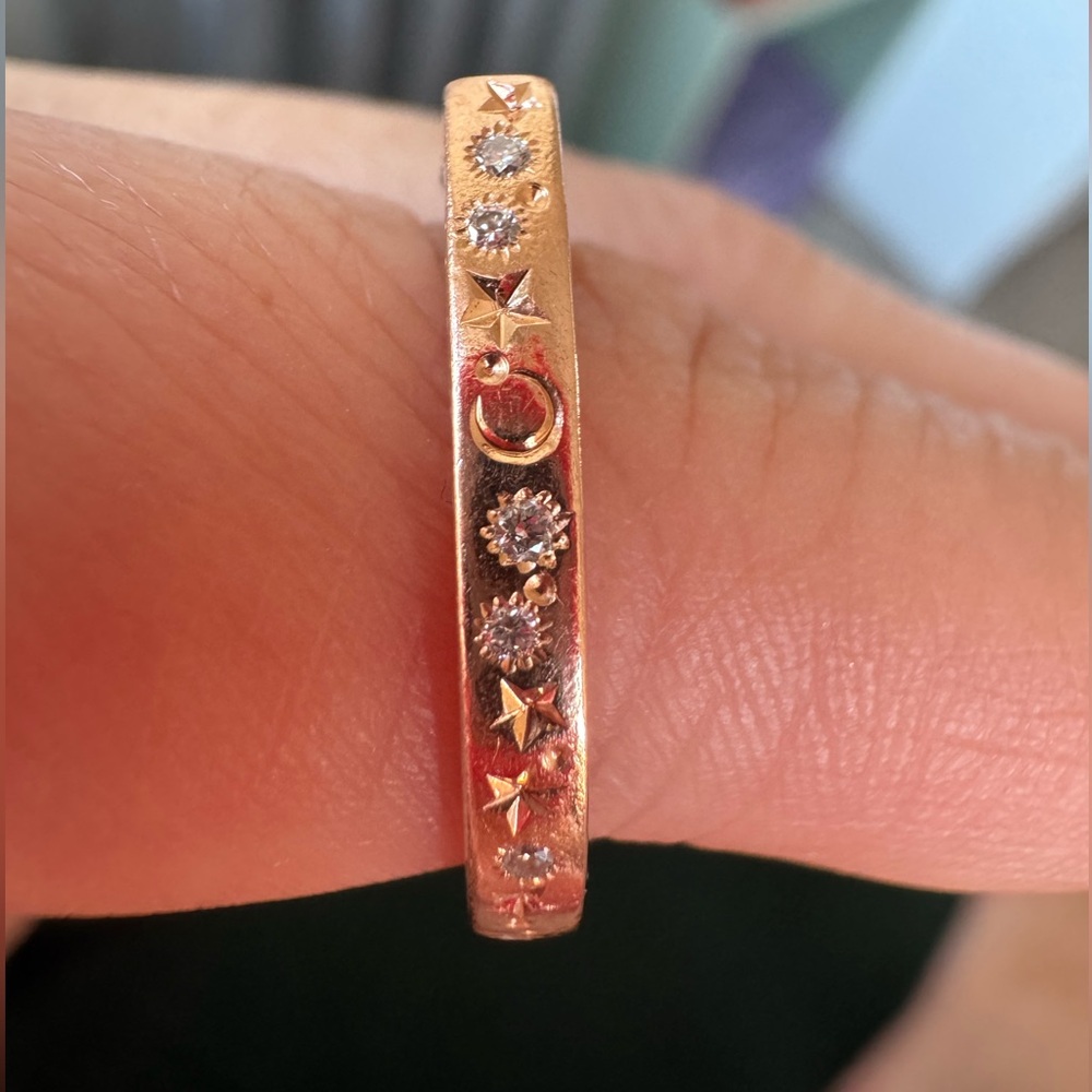 Pieces of Starr 14k Rose Gold Celestial Slice Ring - Picture 14 of 17